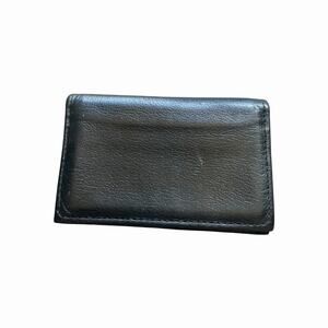 Vintage Genuine Cowhide Black Leather Business Card Holder Made in USA
